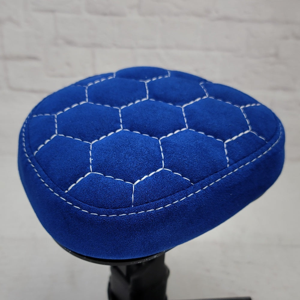 Honda Motocompacto blue Alcantara suede hexagon honeycomb seat cover