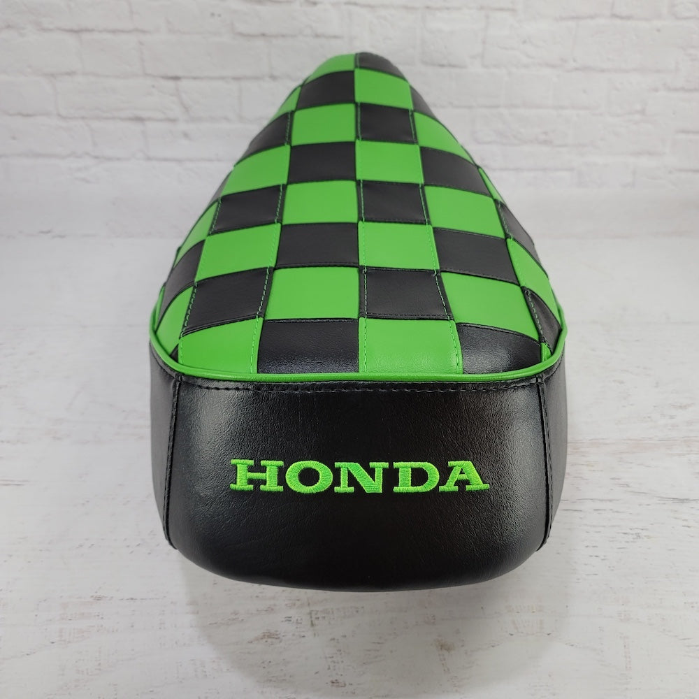 Honda Elite SA50 – Checkers Seat Cover, handmade Honda Elite SA50 seat cover by Cheeky Seats, product detail view 2