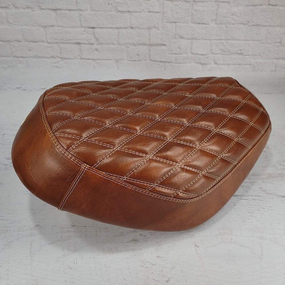 Honda Elite SA50 – Chestnut Diamond Seat Cover, handmade Honda Elite SA50 seat cover by Cheeky Seats, product detail view 3