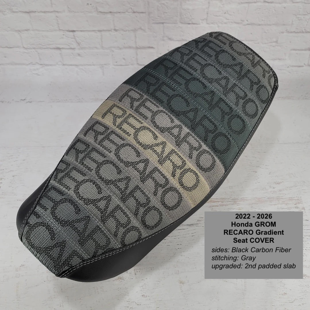 Ready to Ship! 2022-26 Honda Grom RECARO Seat Cover, handmade Honda Grom seat cover by Cheeky Seats, product detail view 5