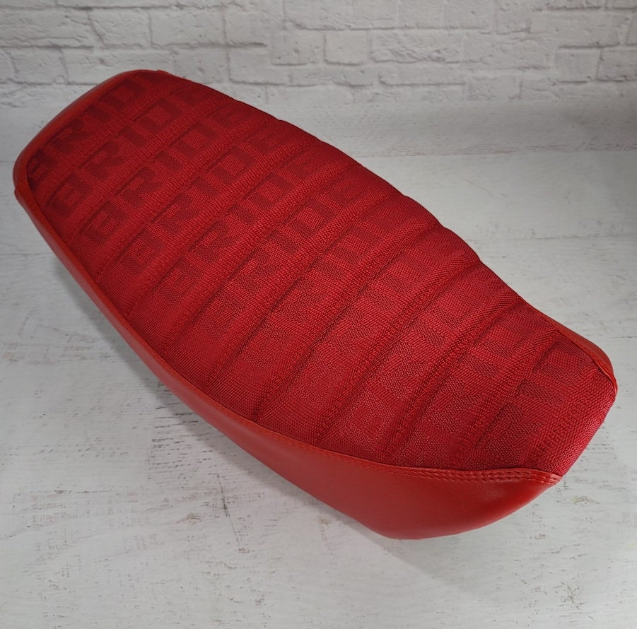 Honda Grom Red Bride Seat Cover 2022-2026, handmade Honda Grom seat cover by Cheeky Seats, product detail view 3