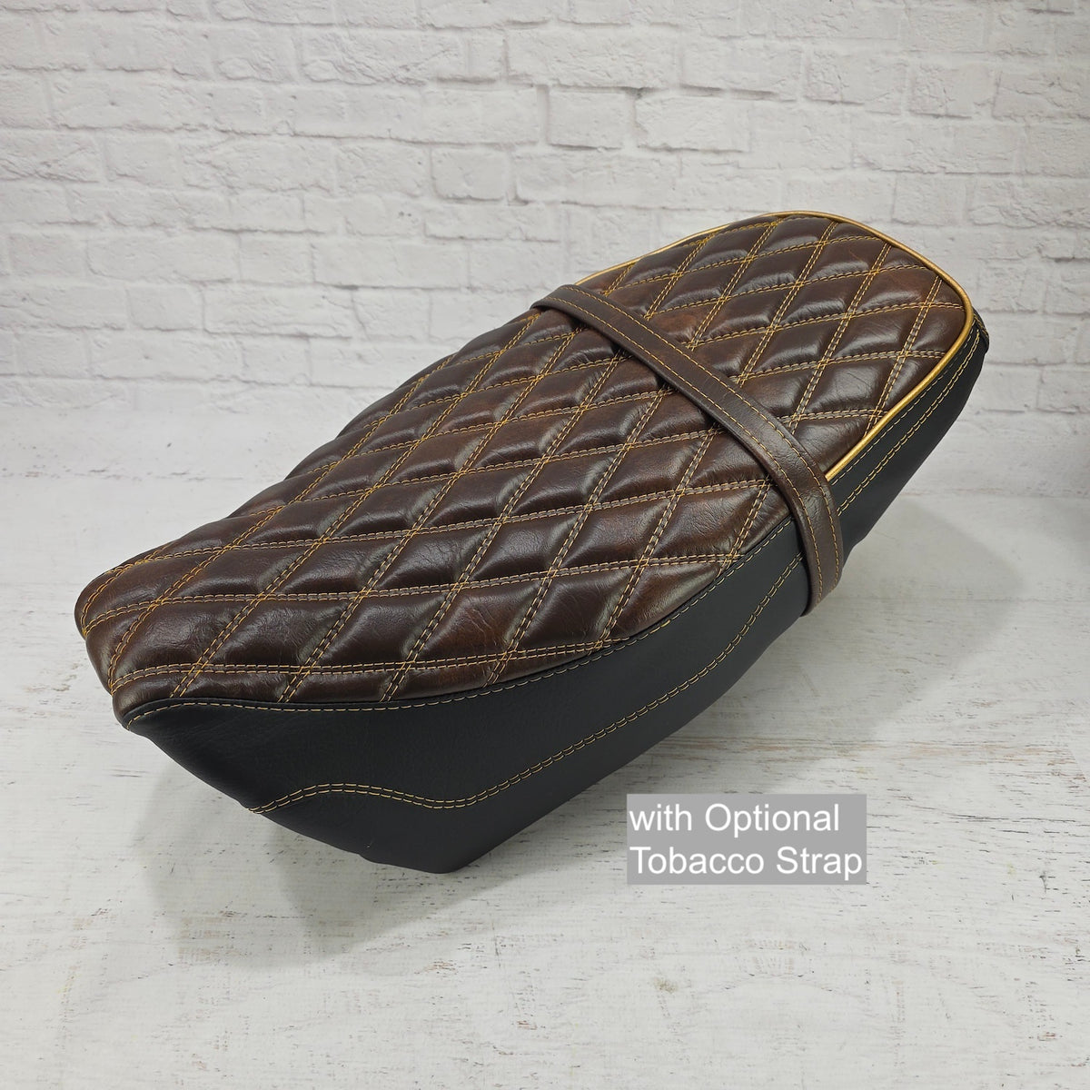 Honda Grom Tobacco Diamond Seat Cover, handmade Honda Grom seat cover by Cheeky Seats, product detail view 8