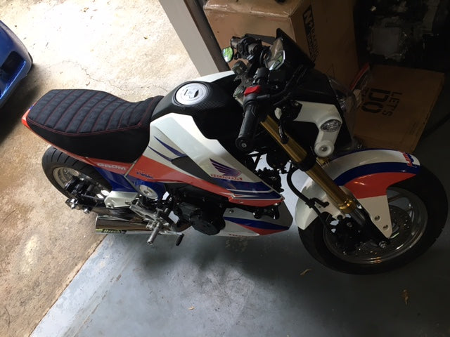 Honda Grom BRIDE Seat Cover, handmade Honda Grom seat cover by Cheeky Seats, product detail view 6