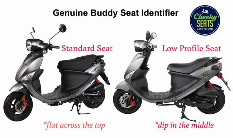 Cheeky Seats standard-versus-low-profile seat guide for Genuine Buddy scooters
