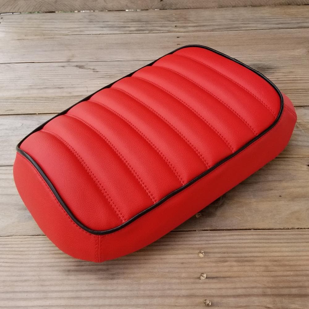 Honda Ruckus red padded tuck and roll seat cover