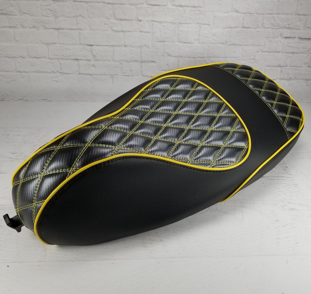 Vespa Sprint / Primavera 50 - 150 Diamond Carbon Fiber Seat Cover by Cheeky Seats