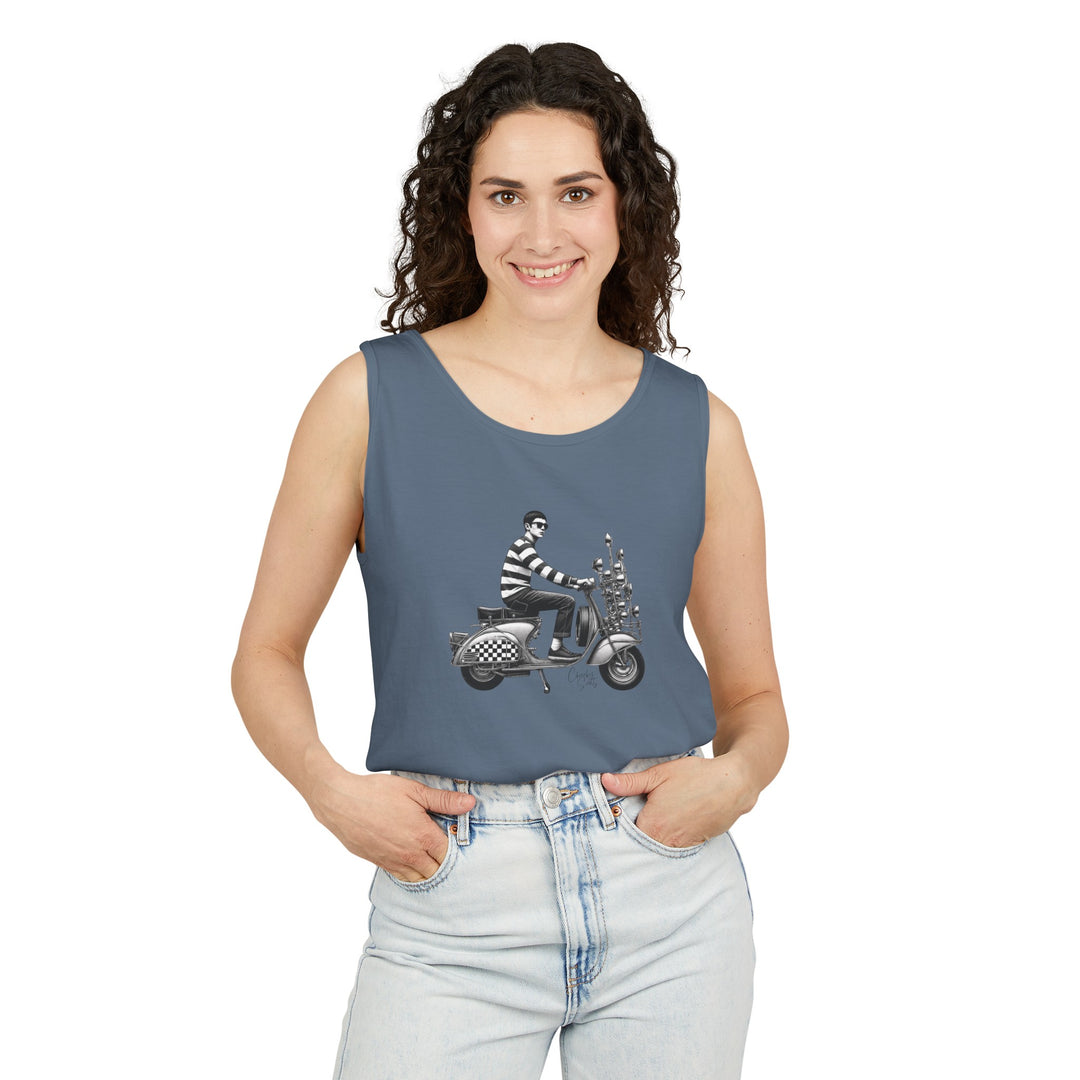 Unisex Tank Top Mod Scooterist, Scooter Gifts, Cheeky Seats