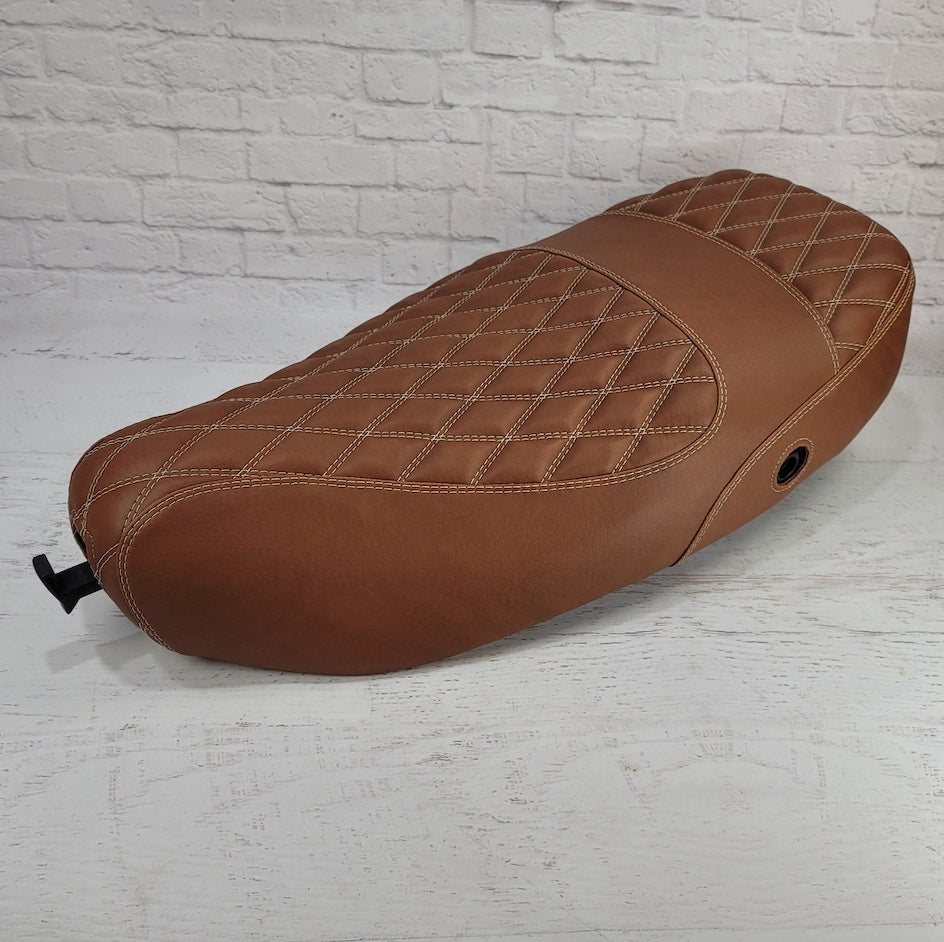 Vespa LX 50 / 150 Matte Cinnamon Handmade Diamond Scooter Seat Cover Cheeky Seats