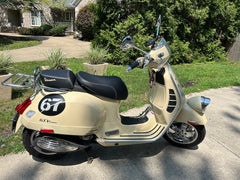 Vespa GTV Black Seat Cover with French Seams