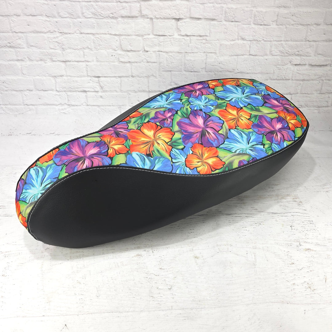 Hawaiian Flower Waterproof Scooter Seat Cover - Mahalo! for Vespa · Honda · Kymco · Genuine · Lance · More