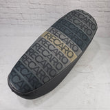 Gray and black RECARO patterned Honda DAX 125 tuck-and-roll seat cover with tonal stitching, handmade by Cheeky Seats