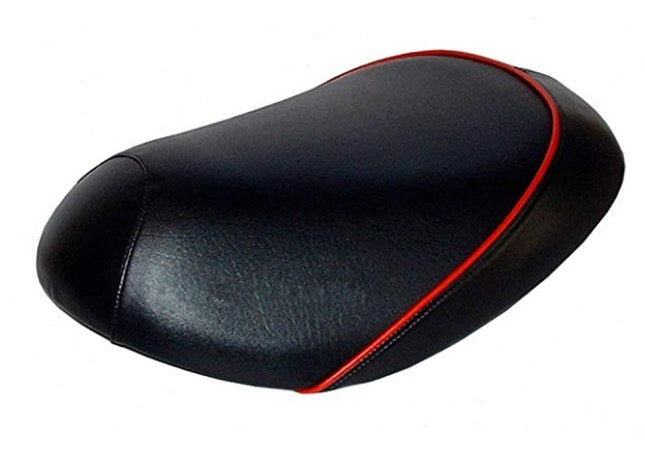 Honda Metropolitan CH50 Black with Red Piping, handmade Honda Metropolitan seat cover by Cheeky Seats, featured product view
