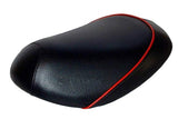 Honda Metropolitan CH50 Black with Red Piping, handmade Honda Metropolitan seat cover by Cheeky Seats, featured product view