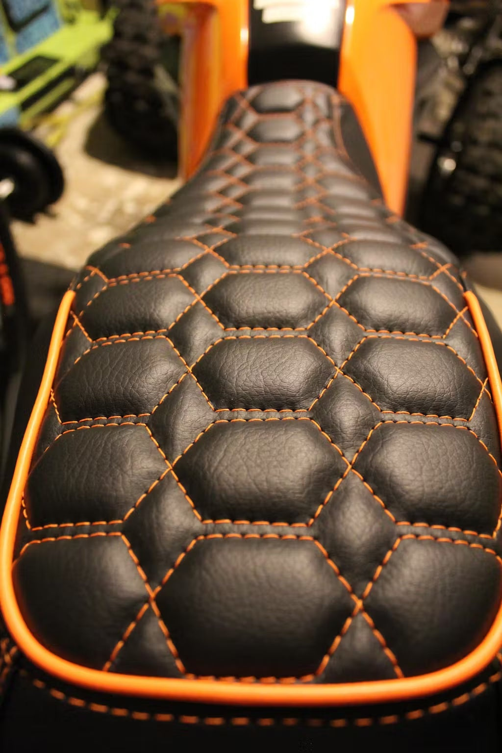 Honda Grom Nested Hexagon Seat Cover, handmade Honda Grom seat cover by Cheeky Seats, product detail view 8