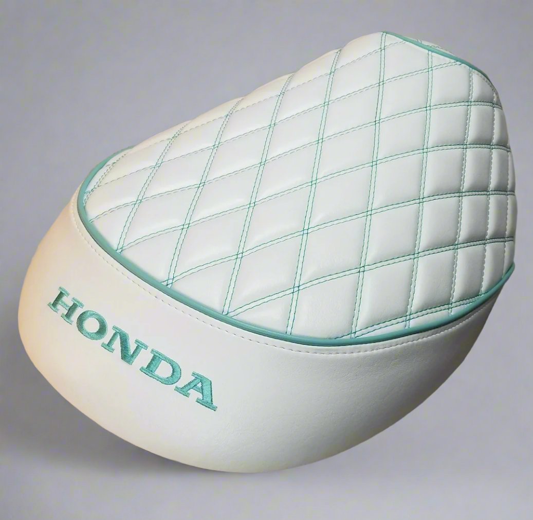 Honda Metropolitan WHITE Double Diamond Seat Cover with Piping