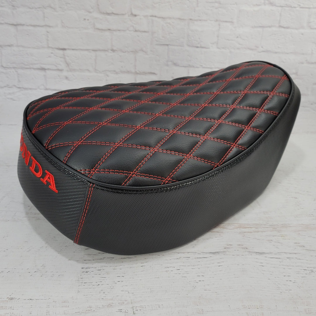 Honda Monkey Double Diamond Stitch with Piping Seat Cover Handmade