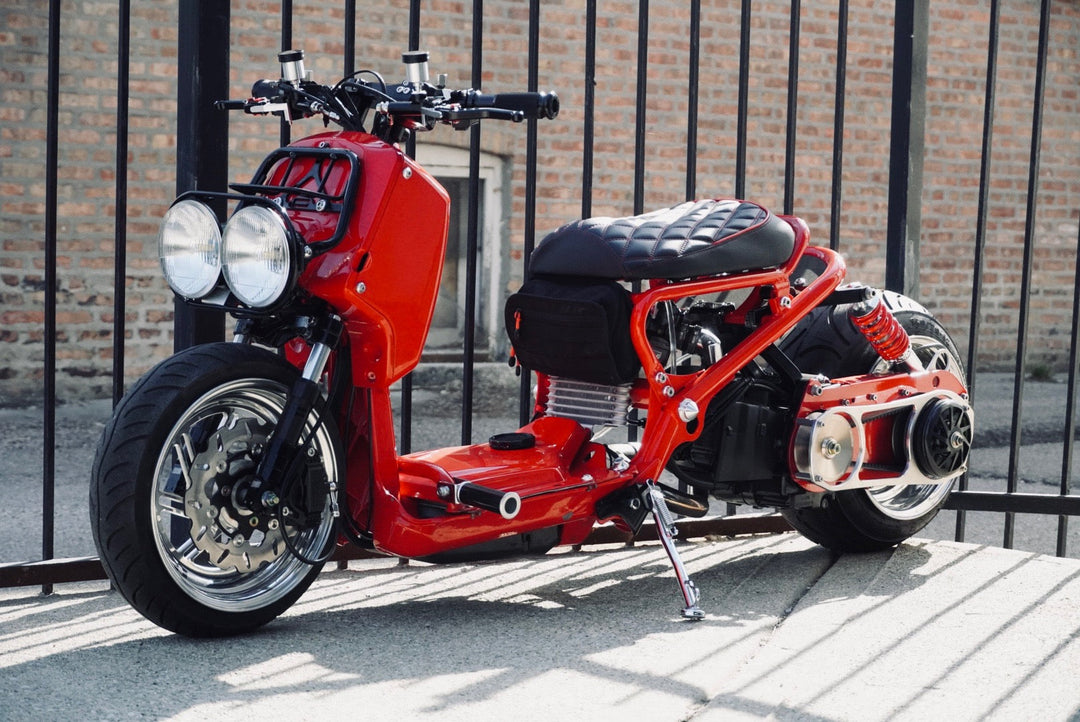 READY TO SHIP! Honda Ruckus Zoomer Diamond Seat Cover Red stitching and Piping