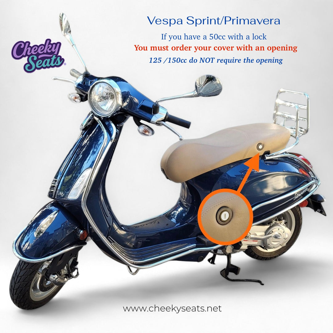 Vespa Sprint / Primavera Minimalist Black Seat Cover