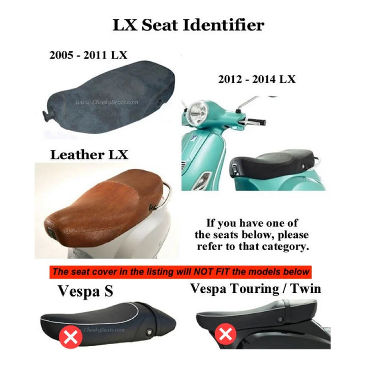 READY TO SHIP Vespa LX Distressed Blue Seat Cover French Seams