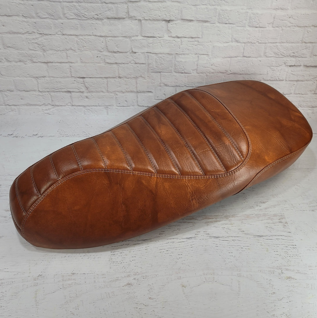 Vespa GTS 250 / 300 Distressed Pub Chestnut  Padded Tuck and Roll Seat COVER