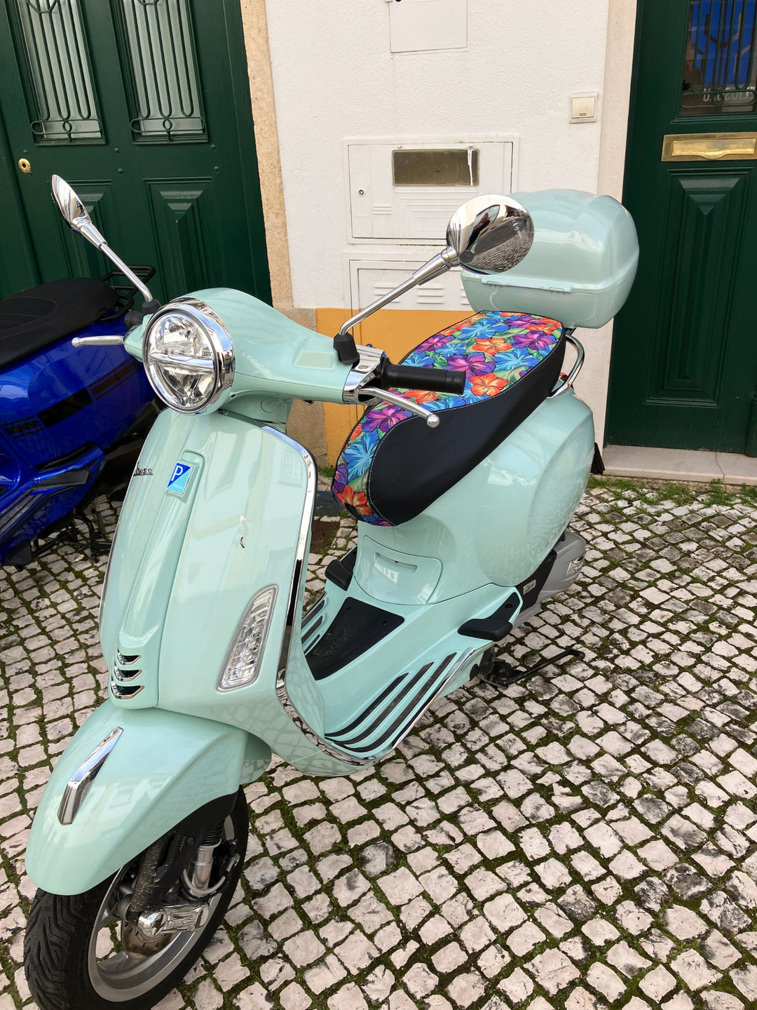 Hawaiian Flower Waterproof Scooter Seat Cover - Mahalo! for Vespa · Honda · Kymco · Genuine · Lance · More