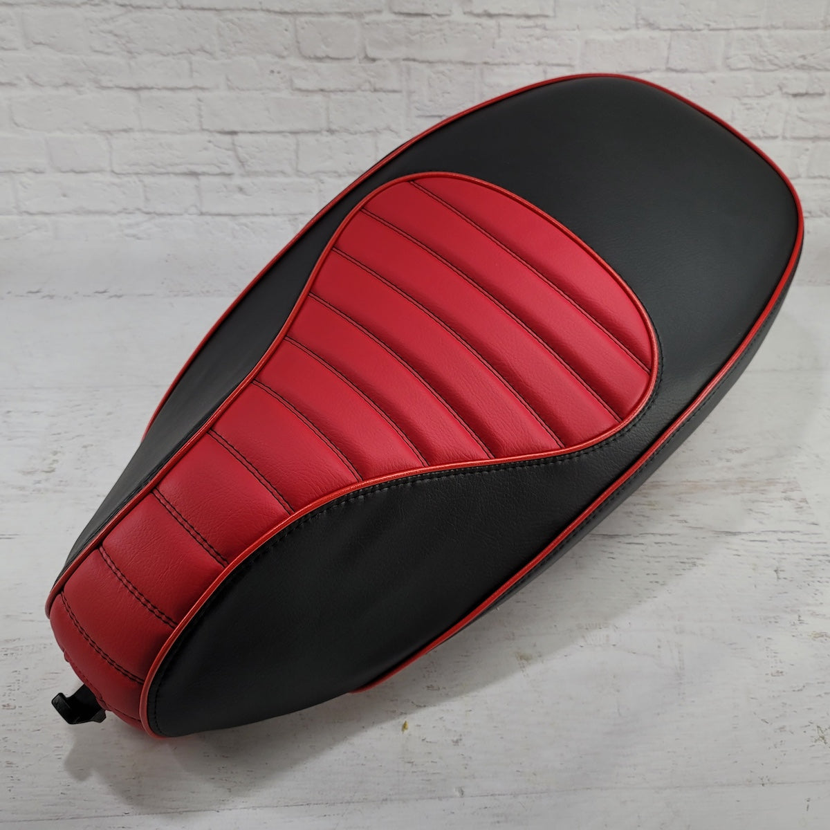 Vespa Sprint / Primavera Padded Black and Red Seat Cover by Cheeky Seats