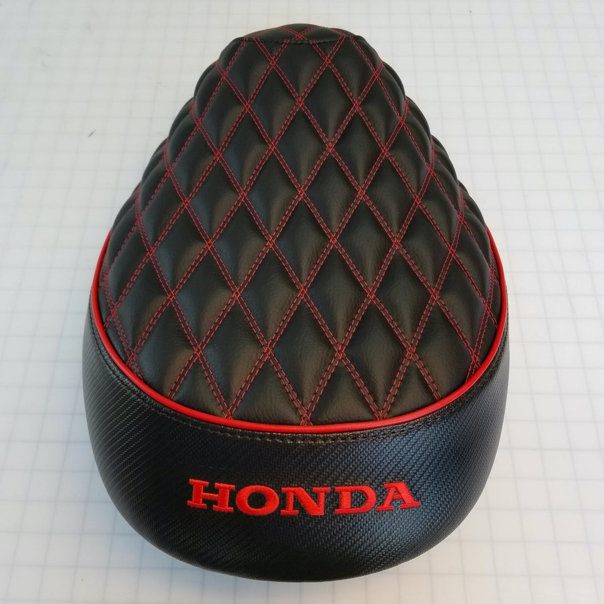 Honda Metropolitan Double Diamond Seat Cover Handmade, handmade Honda Metropolitan seat cover by Cheeky Seats, featured product view