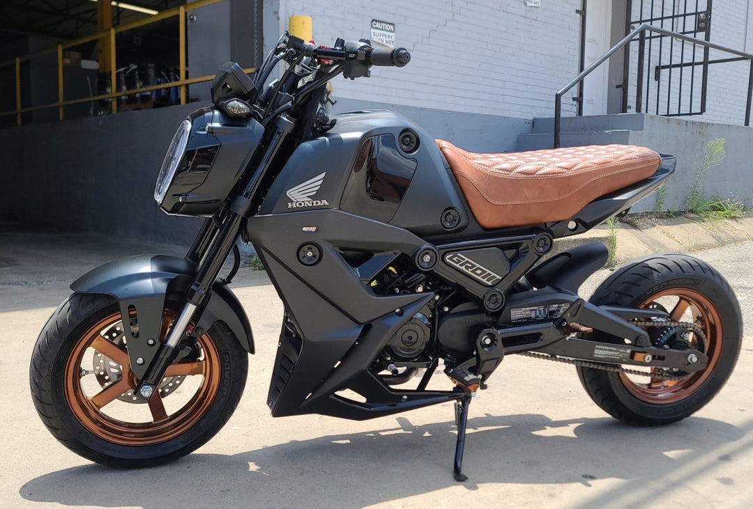 Honda Grom Seat Cover  Distressed Chestnut Double Diamond