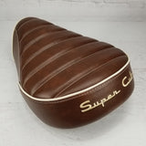 Honda Super Cub whiskey brown tuck and roll seat cover