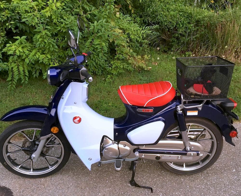 Honda C125 Super Cub / Trail Red Seat Cover Tuck and Roll