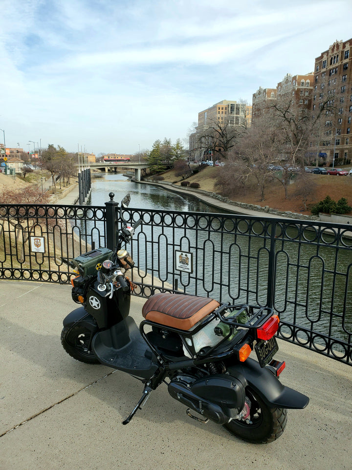 Honda Ruckus Brown Two Tone Padded Tuck and Roll Seat Cover