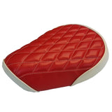 Honda Super Cub two-tone red and cream diamond seat cover