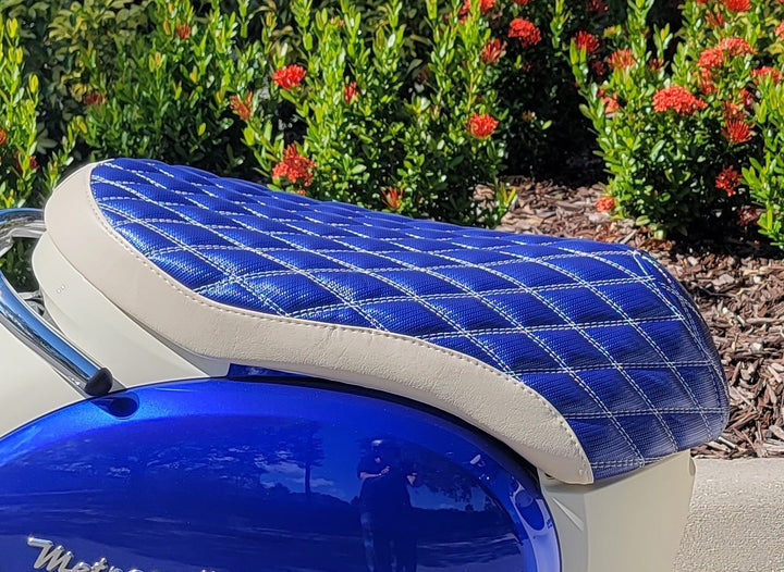 Honda Metropolitan Blue Diamond Seat Cover handmade