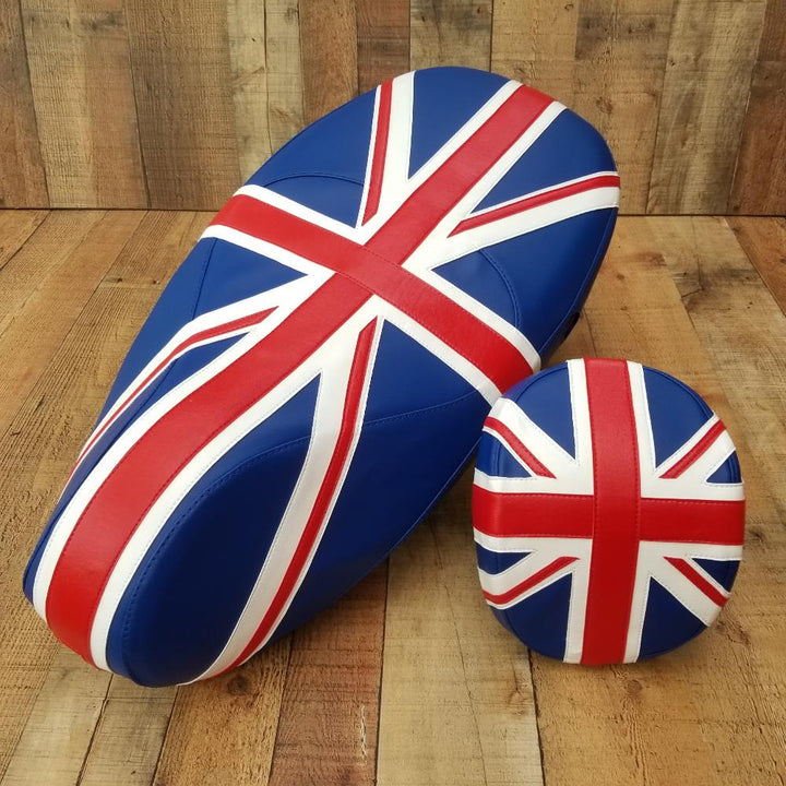 Vespa Primavera Seat Cover British Flag with Backrest Cover 