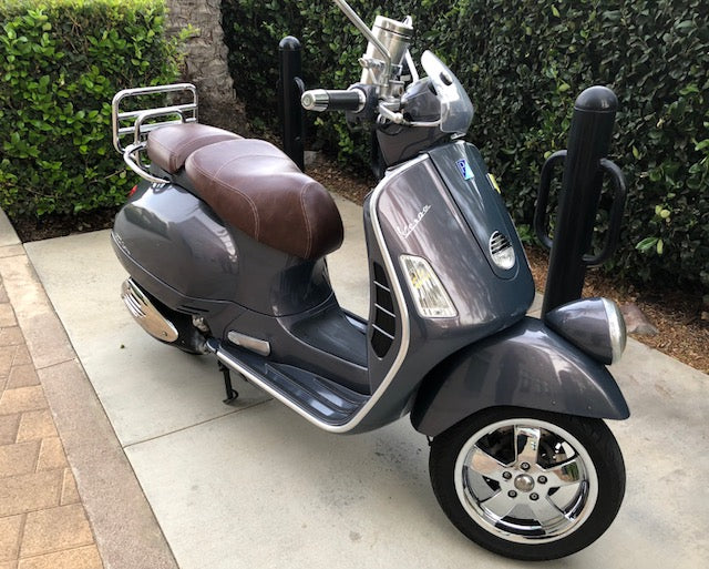 Vespa GTV Distressed Whiskey Seat Cover by Cheeky Seats