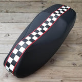 Vespa GTS checkered racing stripe seat cover