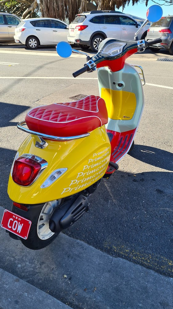 Vespa Sprint / Primavera RED Diamond Seat Cover