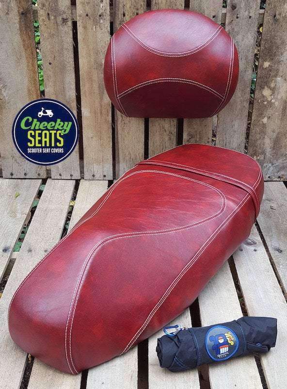 Vespa GT 125 200 Oxblood Seat Cover Extreme French Seams