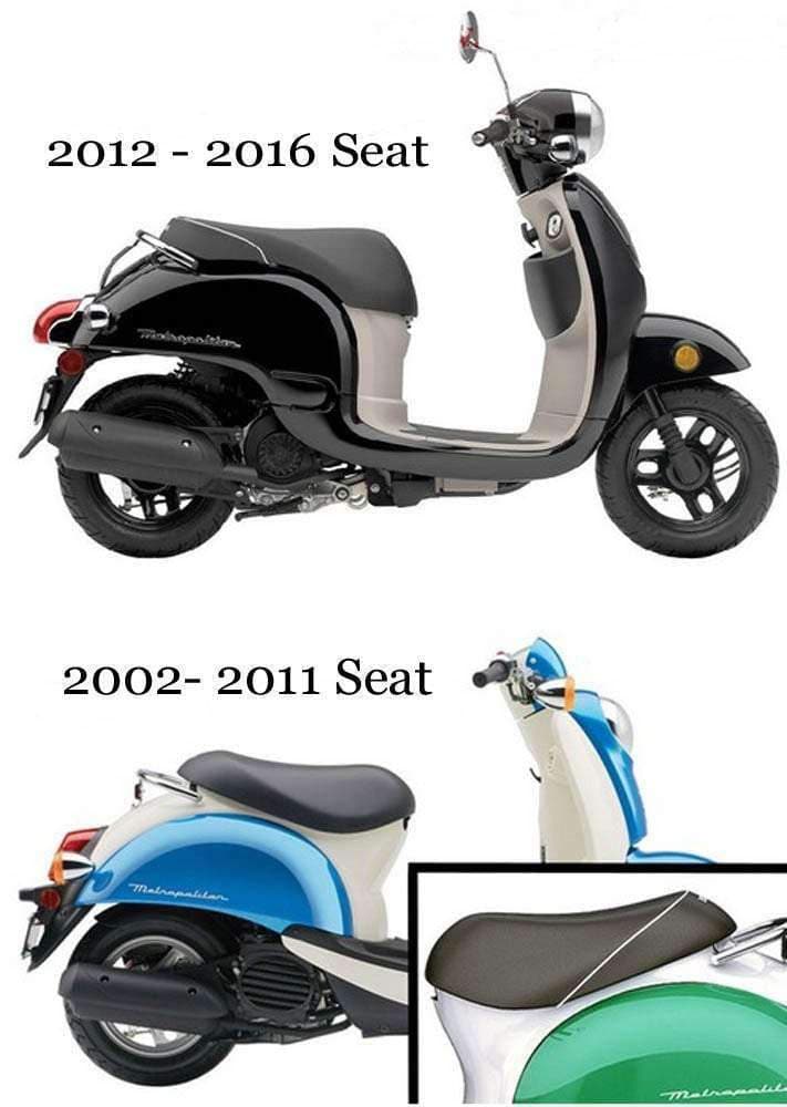 READY TO SHIP! 2002 - 2011 Honda Metropolitan Classic Two Tone Seat Cover, handmade Honda Metropolitan seat cover by Cheeky Seats, product detail view 7